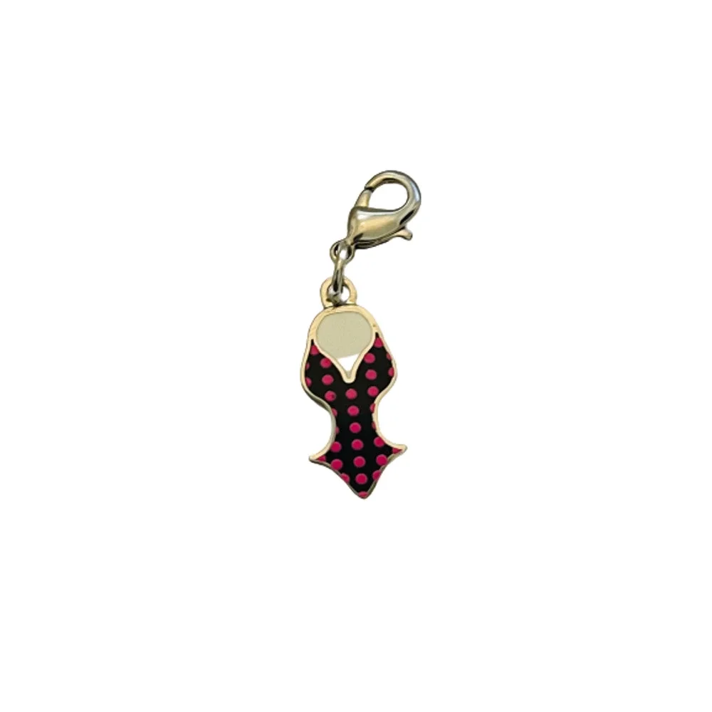 Barbie 2011 Summer Series Jewelry Charm - Pink & Black Swimsuit #6465